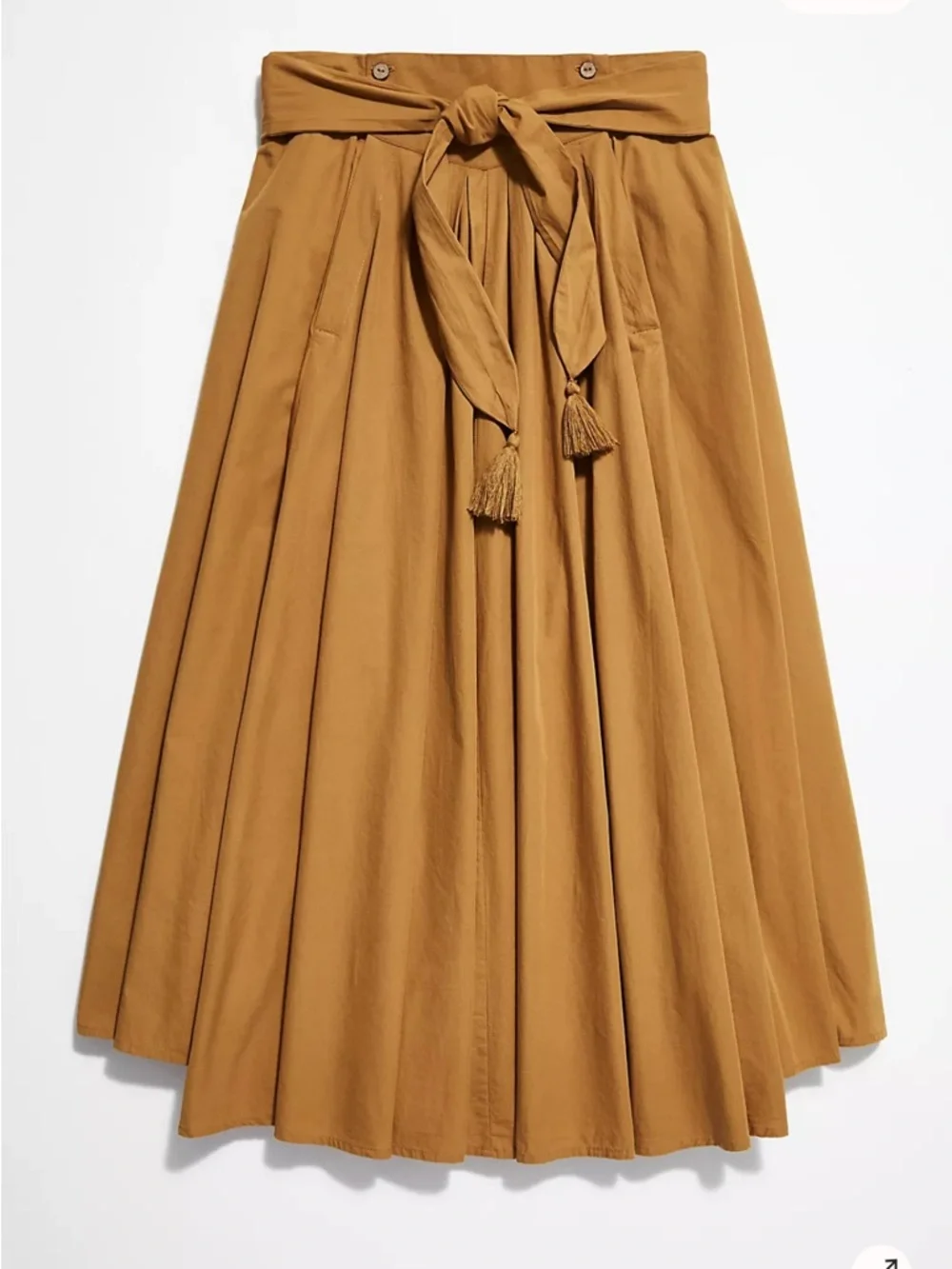 Free People Sunrise Midi Skirt Large Boho Cabin Core Scandi Girl Tassels - Picture 1 of 8